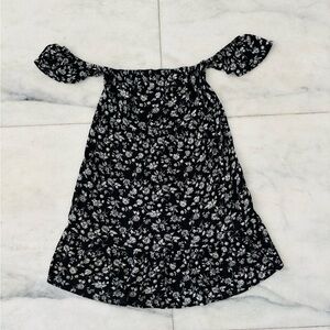 Y2K Mossimo Dress Mini Floral Off Shoulder Black Ivory Women S Boho Grunge 90s